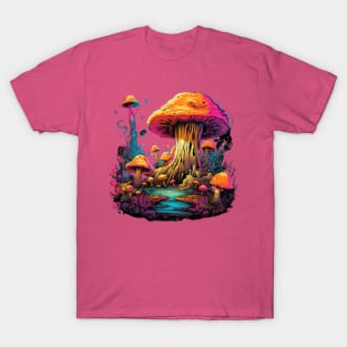 Psychedelic World Sketches Magic Shrooms T-Shirt